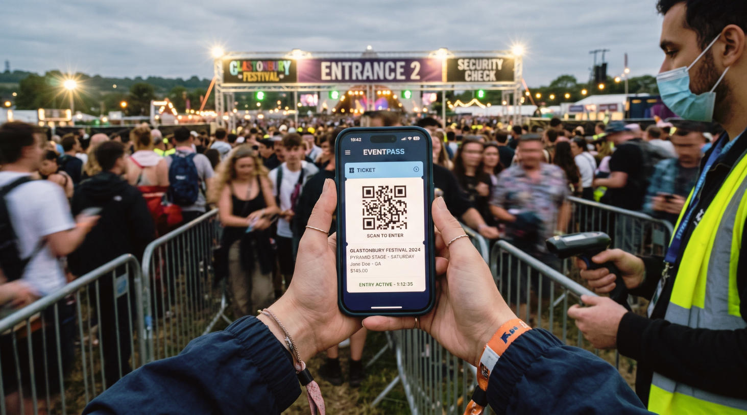 QR in the Event App to entrance
